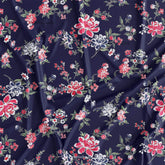 Royal Navy Blue Floral Digital Printed Fabric Material Wholesale